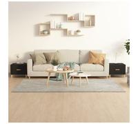 Coffee Table Black 50x50x40cm Engineered Wood Solid Eucalyptus Side Table