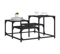 Coffee Table Black 68x68x40cm Engineered Wood Top Metal Frame Industrial Modern
