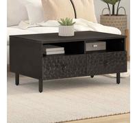 vidaXL Coffee Table Black 80x54x40 cm Solid Wood Mango, Black