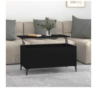 Coffee Table Black 90x44.5x45 cm Engineered Wood Metal Legs Modern Minimal Slim