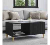 Coffee Table Black 90x50x40cm Engineered Wood Low Vintage Storage 2 Compartments