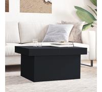 Coffee Table Black Engineered Wood 80x55x40 cm Sliding Storage Modern Sturdy Top