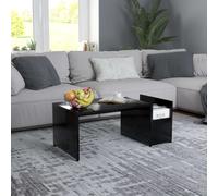 Coffee Table Black Engineered Wood 90x45x35 cm Minimalist Modern Easy Assembly.