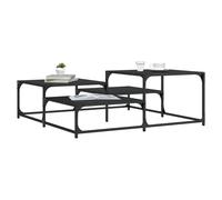 Coffee Table Black Engineered Wood Metal Frame Square 107x107x40 cm Industrial.