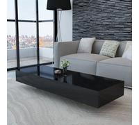 Coffee Table Black High Gloss MDF 115x55x31 cm Modern Rectangular Low Profile UK