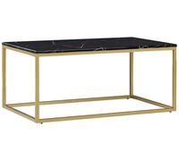 Coffee Table Black Marble Effect with Gold DELANO