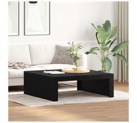 Coffee Table Black Oak 100x100x35 cm Engineered Wood Modern Square with Shelf