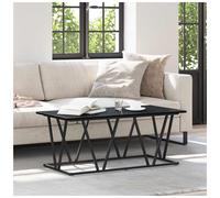 Coffee table black oak 100x50x40cm engineered wood&metal modern living room new