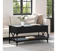 Coffee Table Black Oak 100x50x50 cm Engineered Wood Lift-Top Metal Frame 1-Shelf