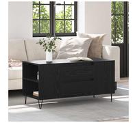 Coffee Table Black Oak 102 x 44.5 x 50 cm Engineered Wood Storage Drawers Metal