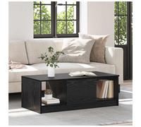 Coffee Table Black Oak 102x50x36cm Engineered Wood with Drawer Storage Modern UK