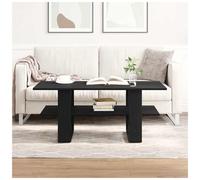 Coffee Table Black Oak 102x55x42cm Engineered Wood 1 Shelf Sleek Modern for Home