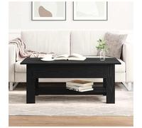 vidaXL black oak coffee table - solid wood, rectangular table, living room furniture - 102 x 55 x 48 cm