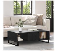 Coffee Table Black Oak 104x60x35cm Engineered Wood Metal Legs 2 Shelves Stylish
