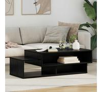 Coffee Table Black Oak 105x50x32.5cm Engineered Wood 3 Shelves Minimal Modern XL