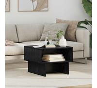 Coffee Table Black Oak 48 x 46 x 35 cm Engineered Wood 2Shelf Modern Rectangular