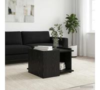 Coffee Table Black Oak 50.5x50x33cm Engineered Wood Storage Modern Minimal Style