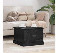 Coffee table Black Oak 50x50x35cm Engineered Wood Drawer Modern Minimal Compact.