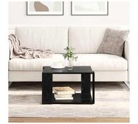 Coffee Table Black Oak 51.5x51.5x30cm Engineered Wood Modern Square Minimalist.