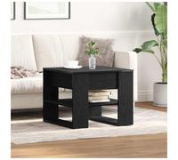 Coffee Table Black Oak 55.5x55x45 cm Engineered Wood Compact Square Low 1 Shelf
