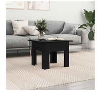 Coffee Table Black Oak 55x55cm Engineered Wood Low Modern Living Room Minimalist