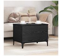 Coffee Table Black Oak 60 x 44.5 x 45 cm Engineered Wood Metal Legs Minimalists