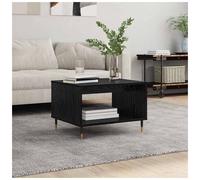 Coffee Table Black Oak 60x50x40cm Engineered Wood Industrial Matte Iron Legs New