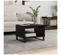 Coffee Table Black Oak 60x50x40cm Engineered Wood with Iron Legs & Storage Slim