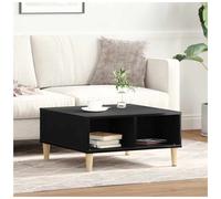 Coffee Table Black Oak 60x60x30 cm Engineered Wood Modern 2-Shelf Compact Living