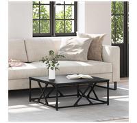 Coffee Table Black Oak 70 x 70 x 30 cm Engineered Wood Modern Steel Legs Sturdy
