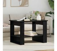 Coffee Table Black Oak 72x50x50cm Engineered Wood Rectangular Shelf Modern Luxe