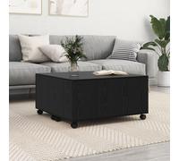 Coffee Table Black oak 75 x 75 x 38 cm Engineered wood Berkfield Home Black One Size