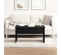 Coffee Table Black Oak 80cm Modern Living Room Wooden Side Table Storage