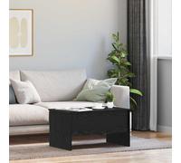Coffee Table Black Oak 80x50.5x42.5 cm Engineered Wood Modern Low-Profile Small