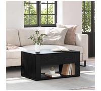 vidaXL Coffee Table Black Oak 80 x 50 x 40 cm Engineered Wood