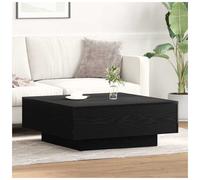 Coffee Table Black Oak 80x80x31cm Engineered Wood Modern Minimalist Living Room