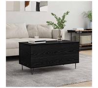 Coffee Table Black Oak 90x44.5x45cm Engineered Wood Flip-Top Storage Industrial