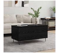Coffee Table Black Oak 90x44.5x45cm Engineered Wood Flip-Top Storage Industrial