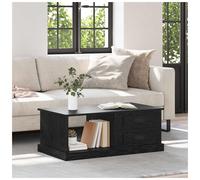 Coffee Table Black Oak 90x50x35 cm Engineered Wood with Drawer & Shelf Modern TV