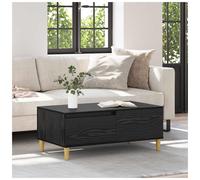 Coffee Table Black Oak 90x50x35cm Engineered Wood Drawer Shelf Modern Minimalist