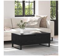 Coffee table Black oak 90x50x36.5cm Engineered wood drawer steel legs modern low