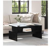 Coffee table Black oak 90x55x42.5cm Engineered wood with concealed shelf modern