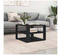 Coffee Table Black Oak Engineered Wood 58x58x40 cm Minimalist Shelf for Home Use