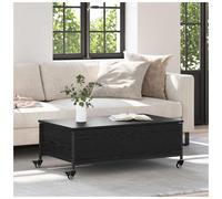 Coffee Table Black Oak Engineered Wood 91x55x32cm Modern Minimalist Living Room