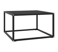 Coffee table Black Tempered Glass Top Powder-Coated Steel 60x60x35 cm Modern Low