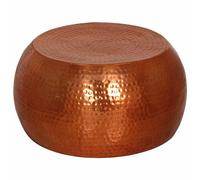 Coffee Table Brass Aluminium Ø55cm x28cm Hammered Top Modern Low Round Accent