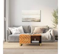 Coffee Table Brown And Black 80X50X40 Cm Solid Wood Mango