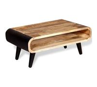 Coffee Table Brown & Black Rough Mango Wood 90x55x39 cm Industrial Retro