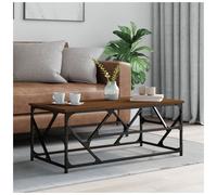 Coffee Table Brown Oak 100 x 50 x 40 cm Engineered Wood Metal