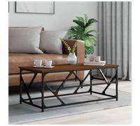 Coffee Table Brown Oak 100x50x40cm Engineered Wood Metal Frame Sturdy Industrial